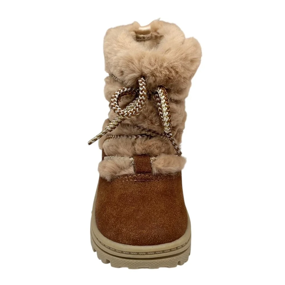 Carter's Baby Girls Faux Fur Warm Winter Boots Size 5 Tan-Brown Lightweight‎